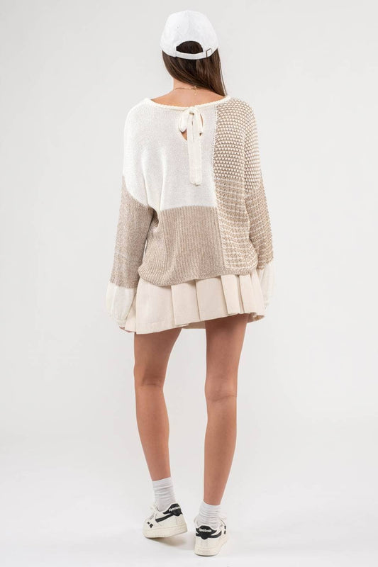 The Ivory Isley Back Tie Sweater