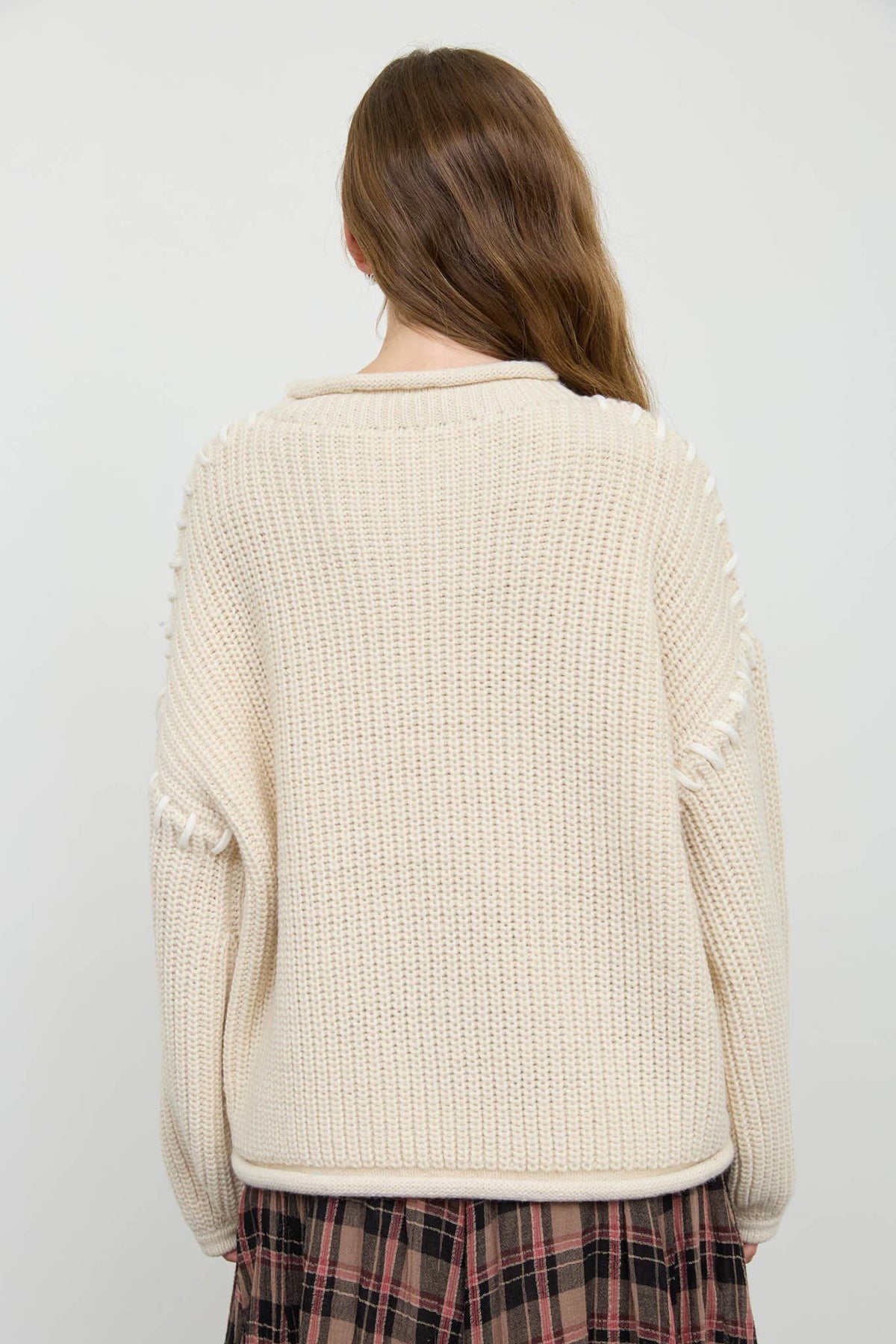Stitch Detail Cream Sweater