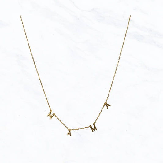 MAMA Letter Necklace: Gold