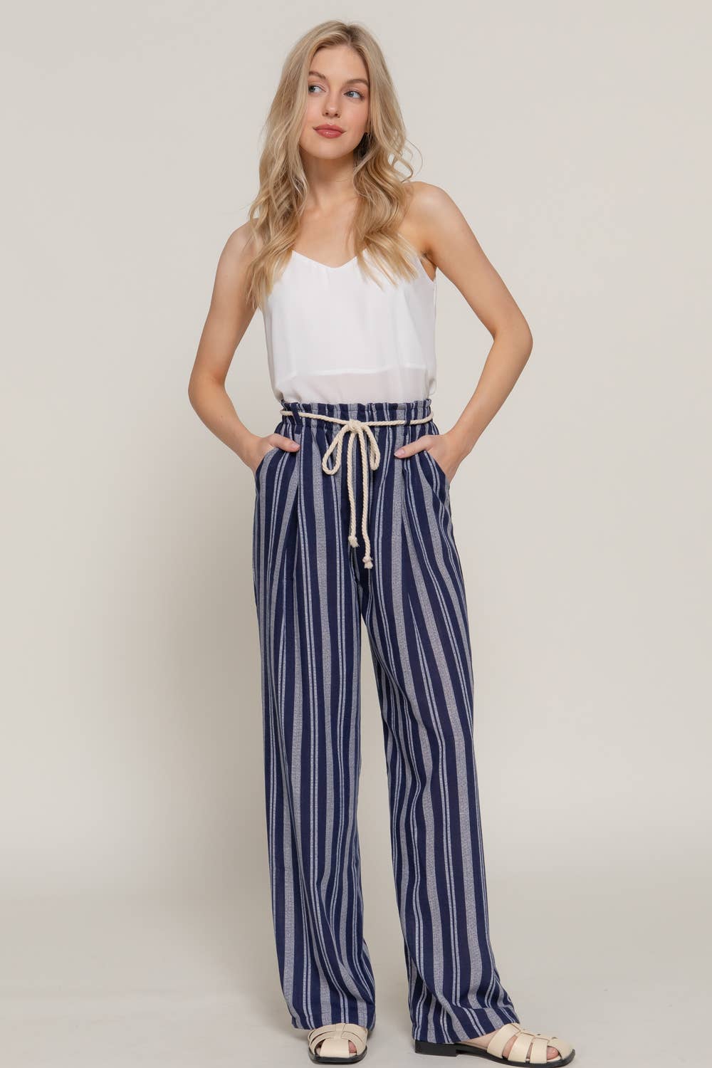 Navy Linen Pants