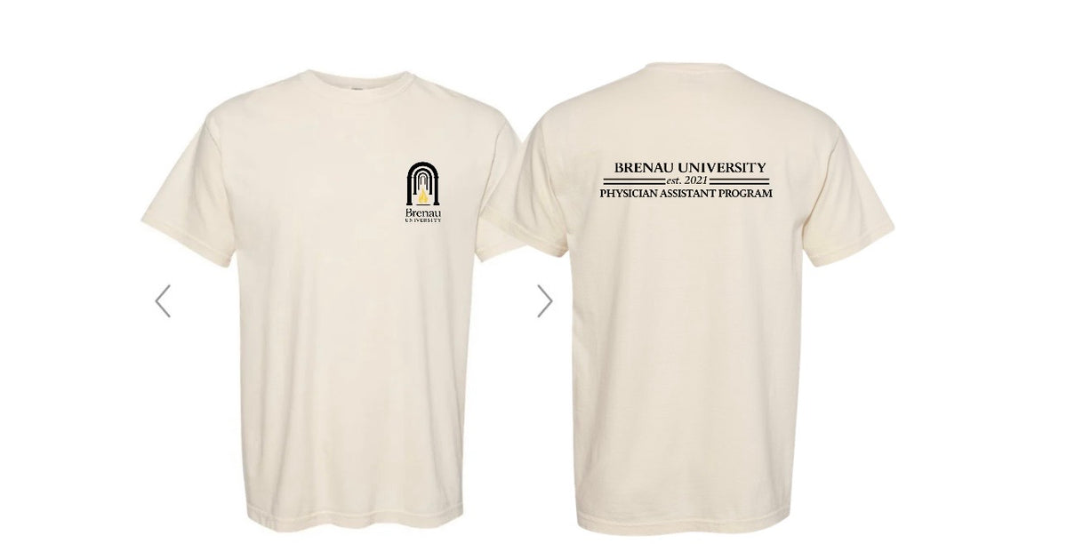 Brenau Black & Gold Logo Tee (Front+Back)(Comfort Color)