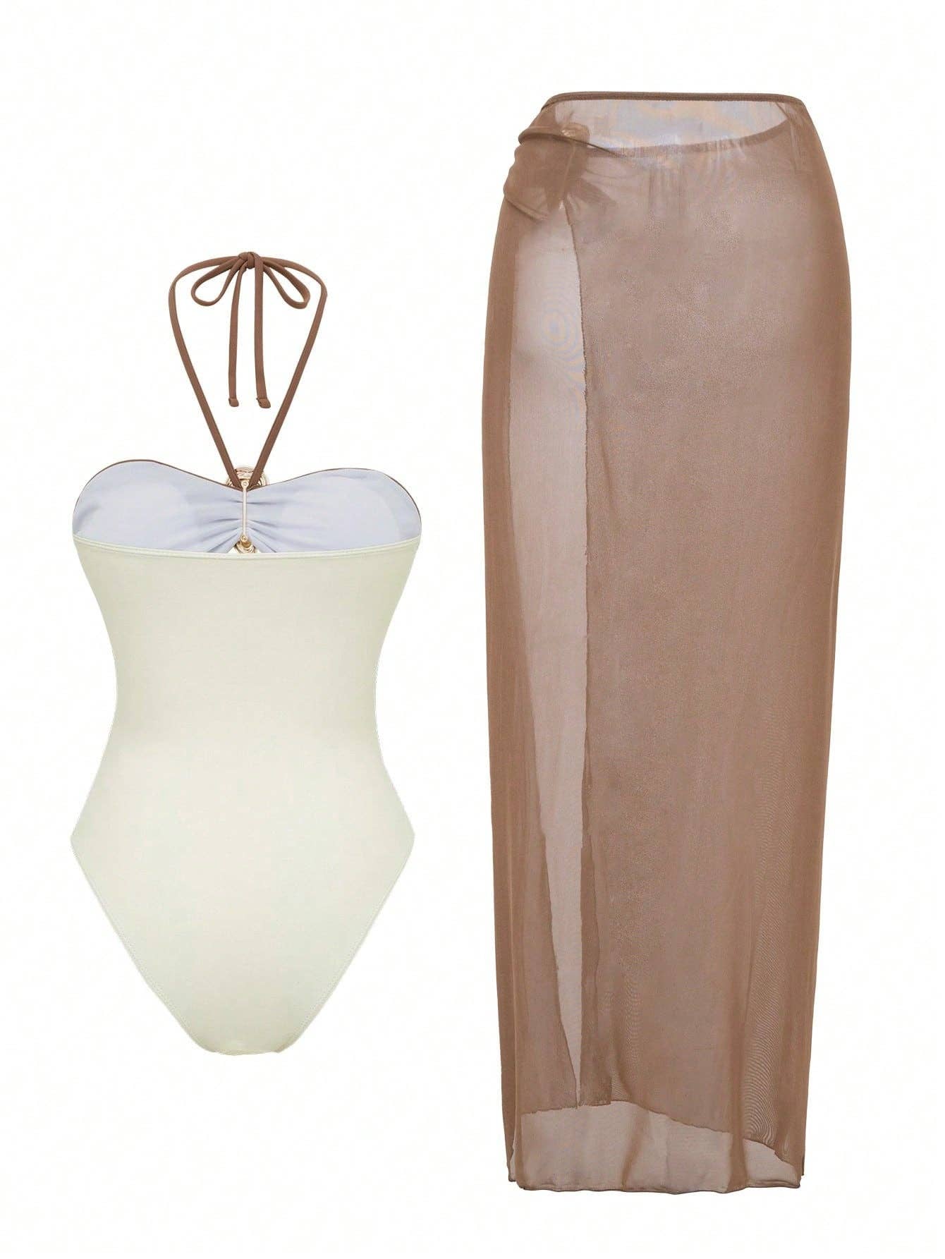 Bronze Tide Swimsuit with Cover Up