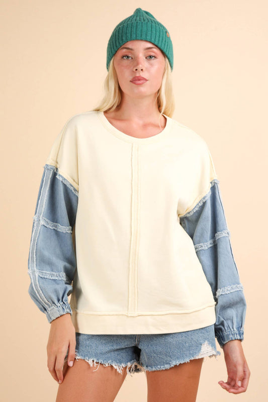 Dallas Denim Sleeve Top