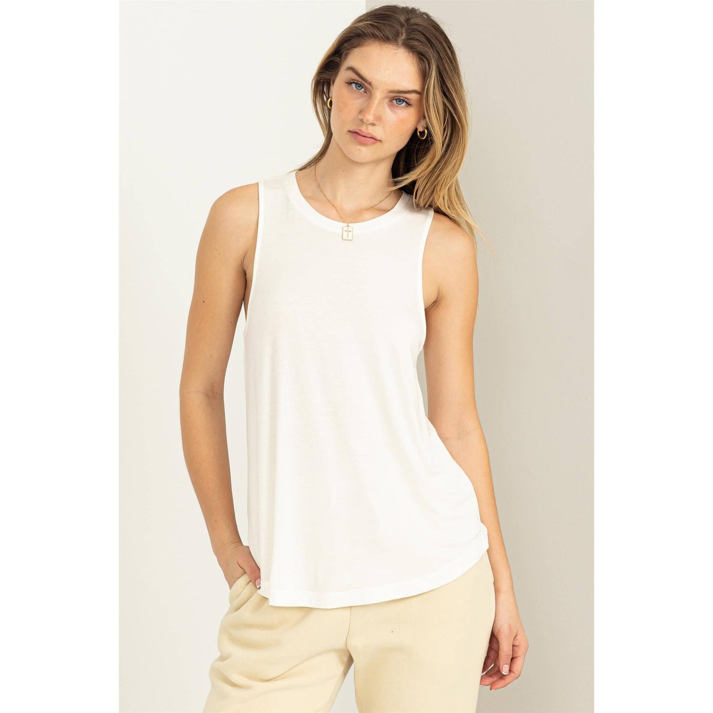 Loose Cream Tank