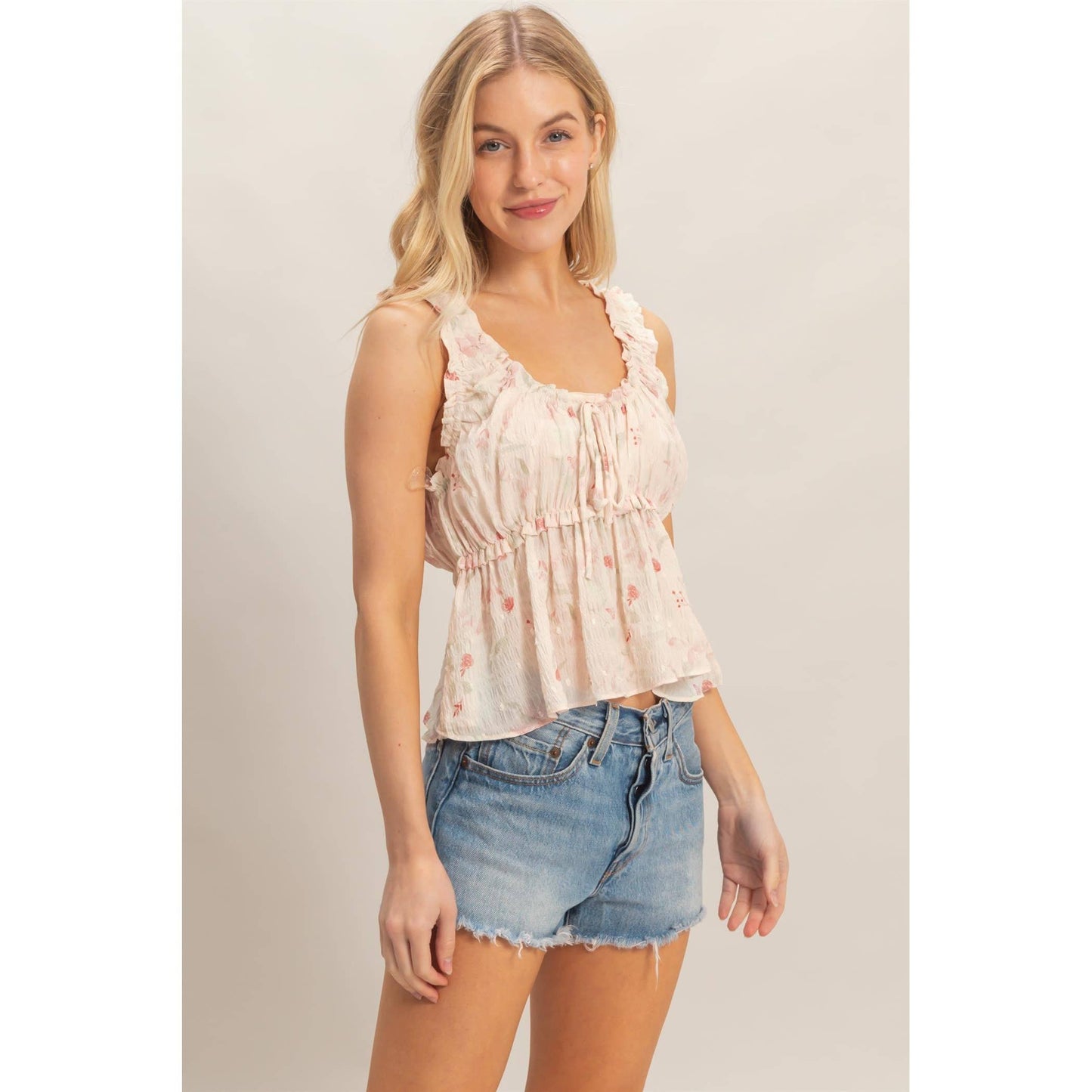 Peach Petal Ruffle Top