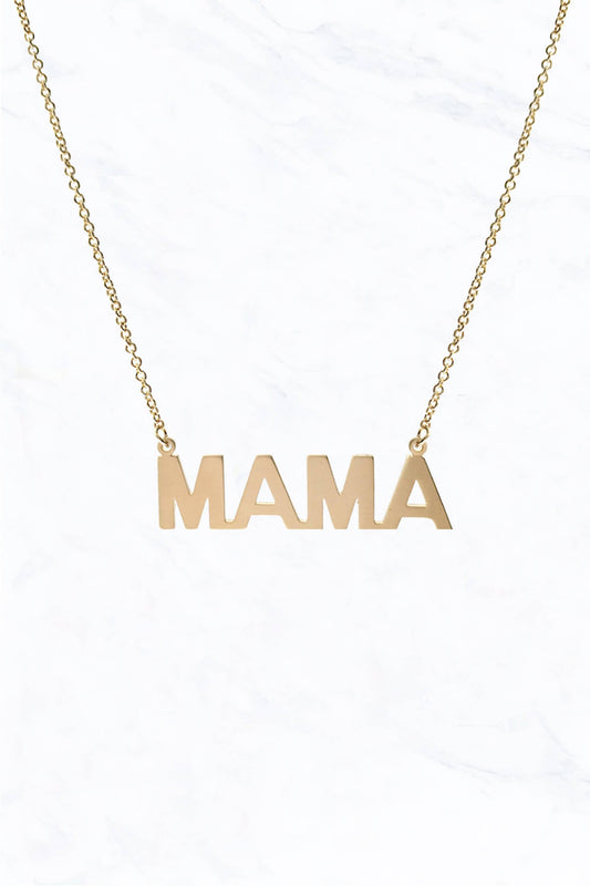MAMA Word Necklace: Gold
