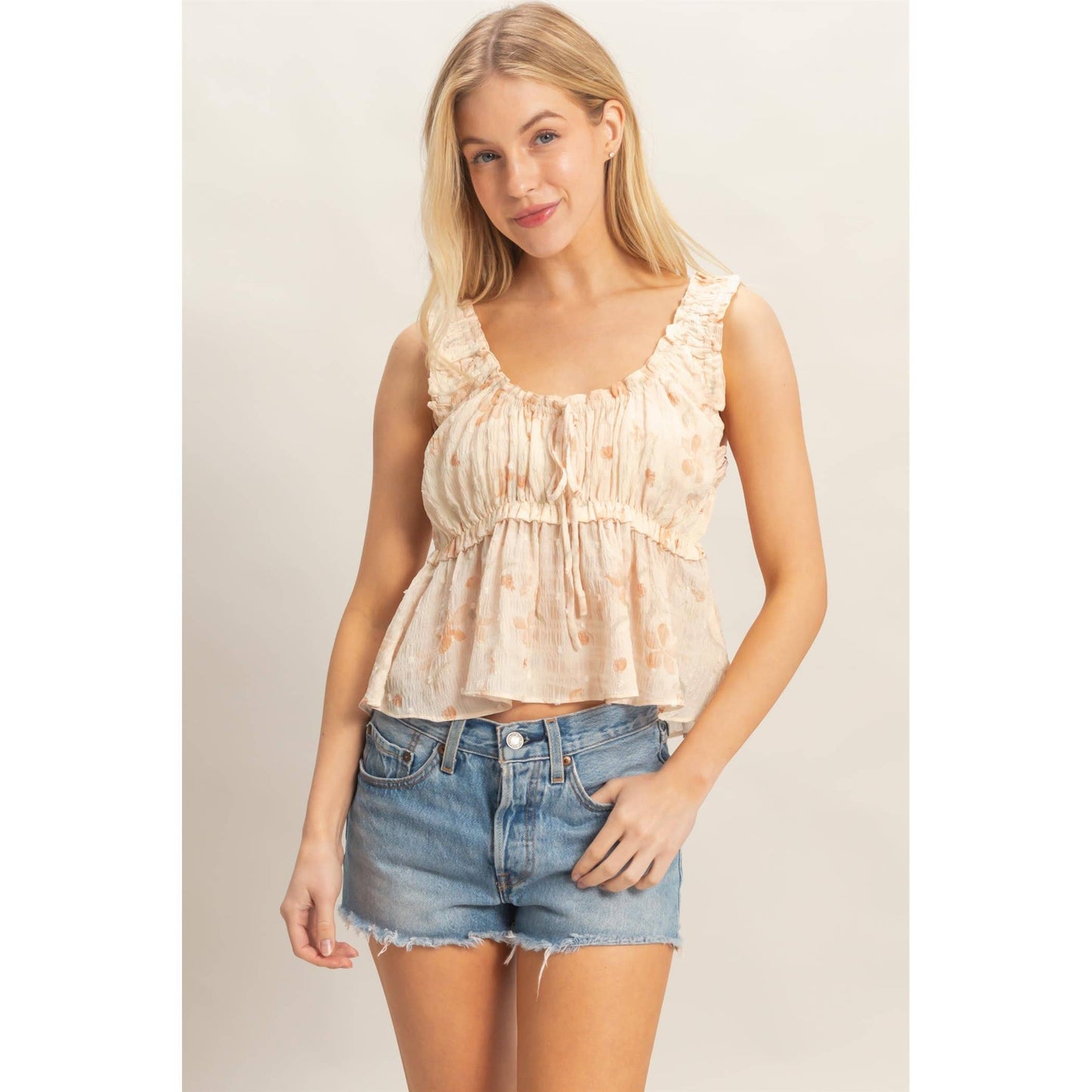Peach Petal Ruffle Top