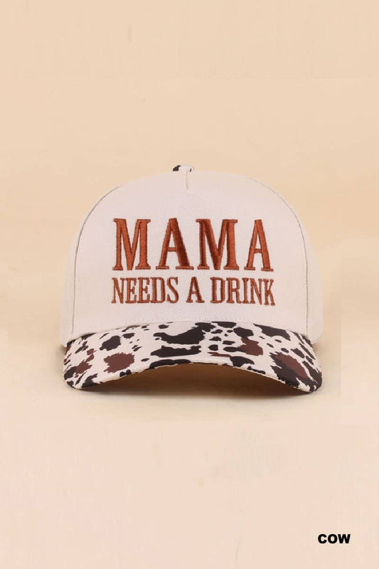 Mama Needs A Drink Hat: Cow