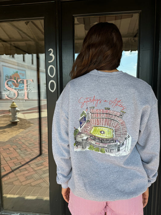 Saturdays In Athens Crewneck Sweatshirt