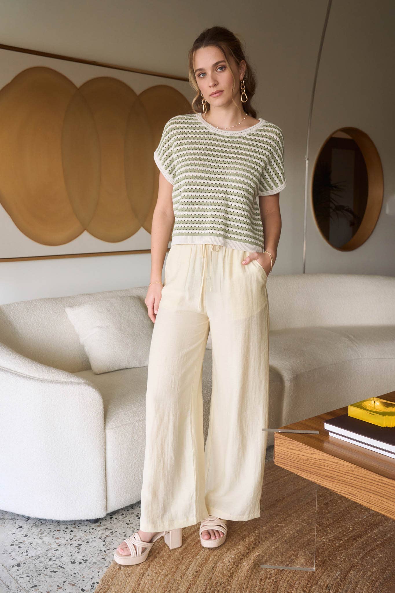 Olive Stripe Harvest Sweater