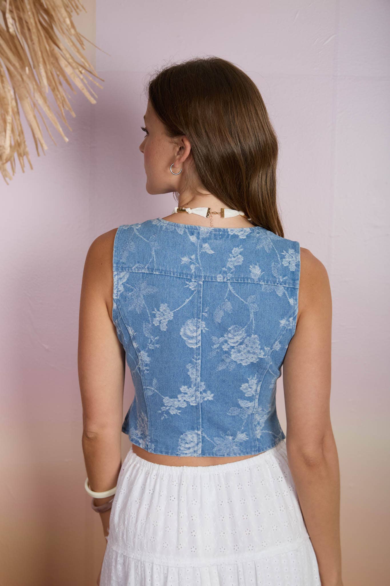 Wildflower Denim Vest
