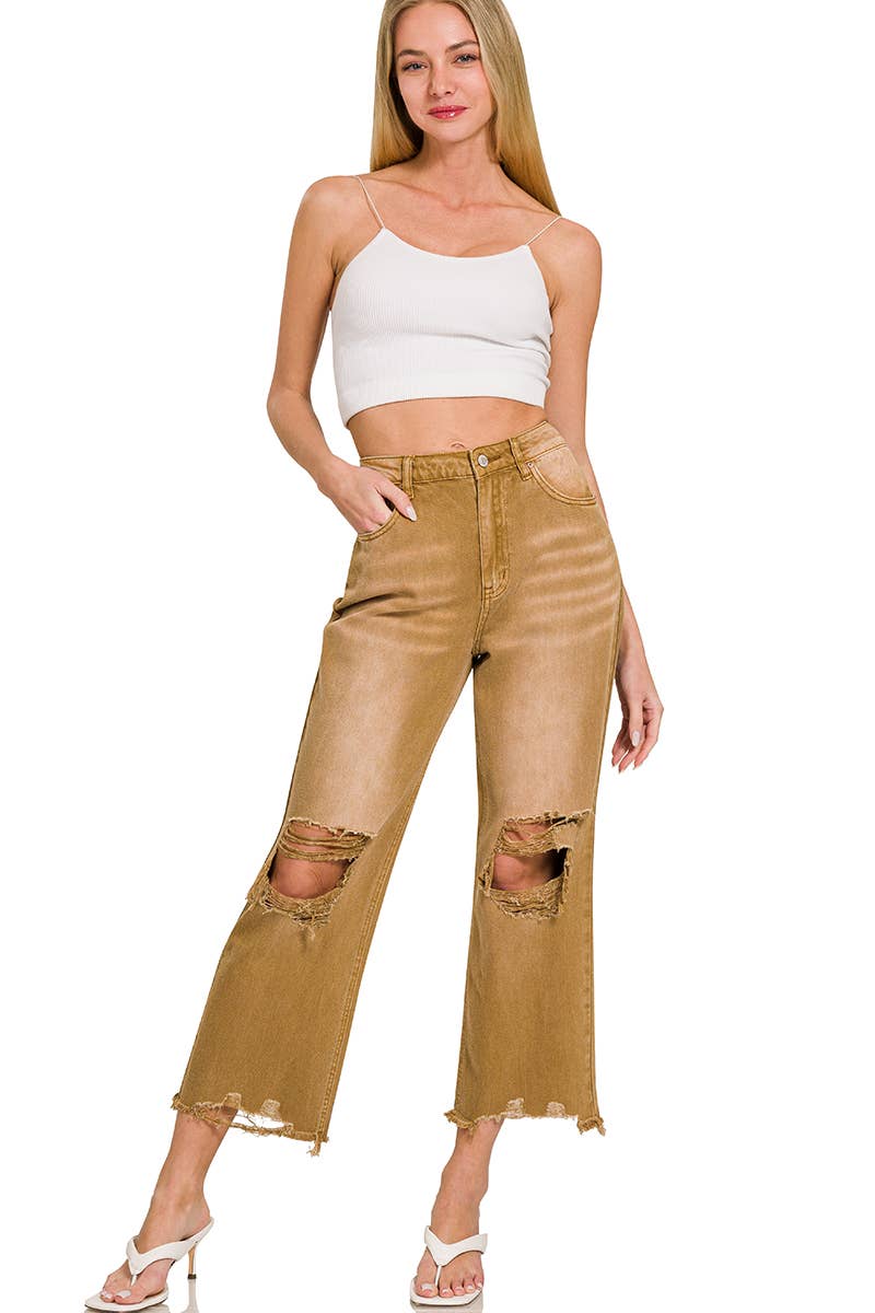 Camel Cropped Jeans