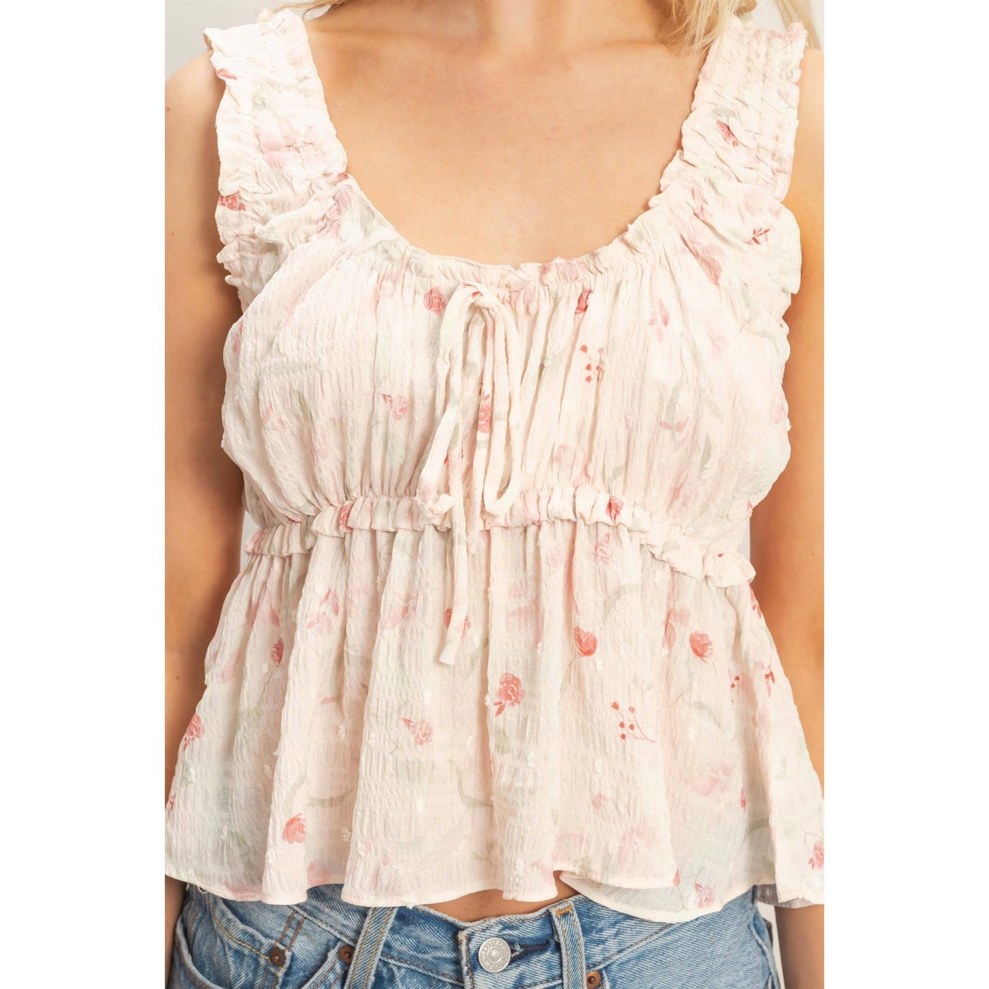 Peach Petal Ruffle Top