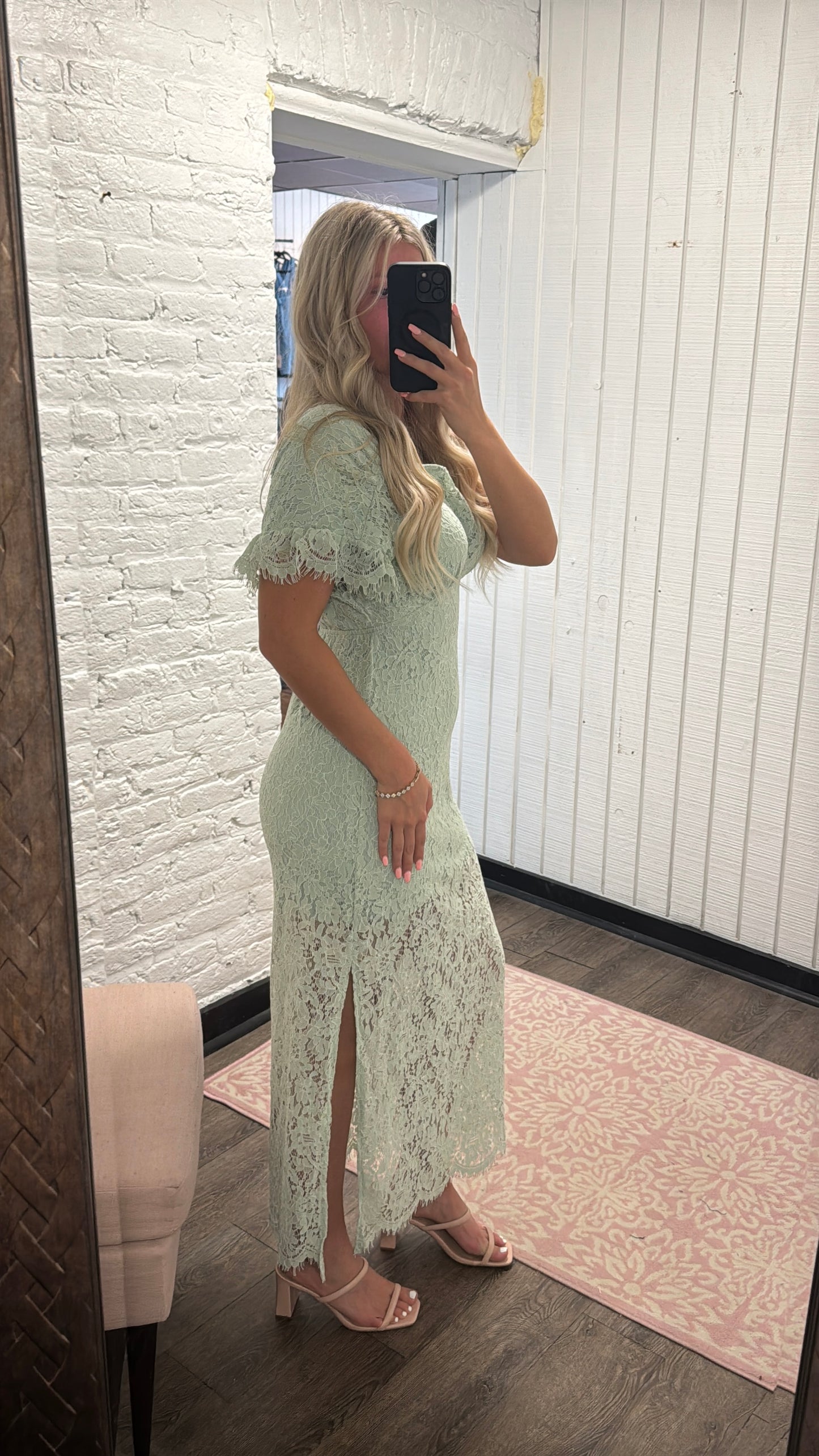 Sage Garden Lace Dress