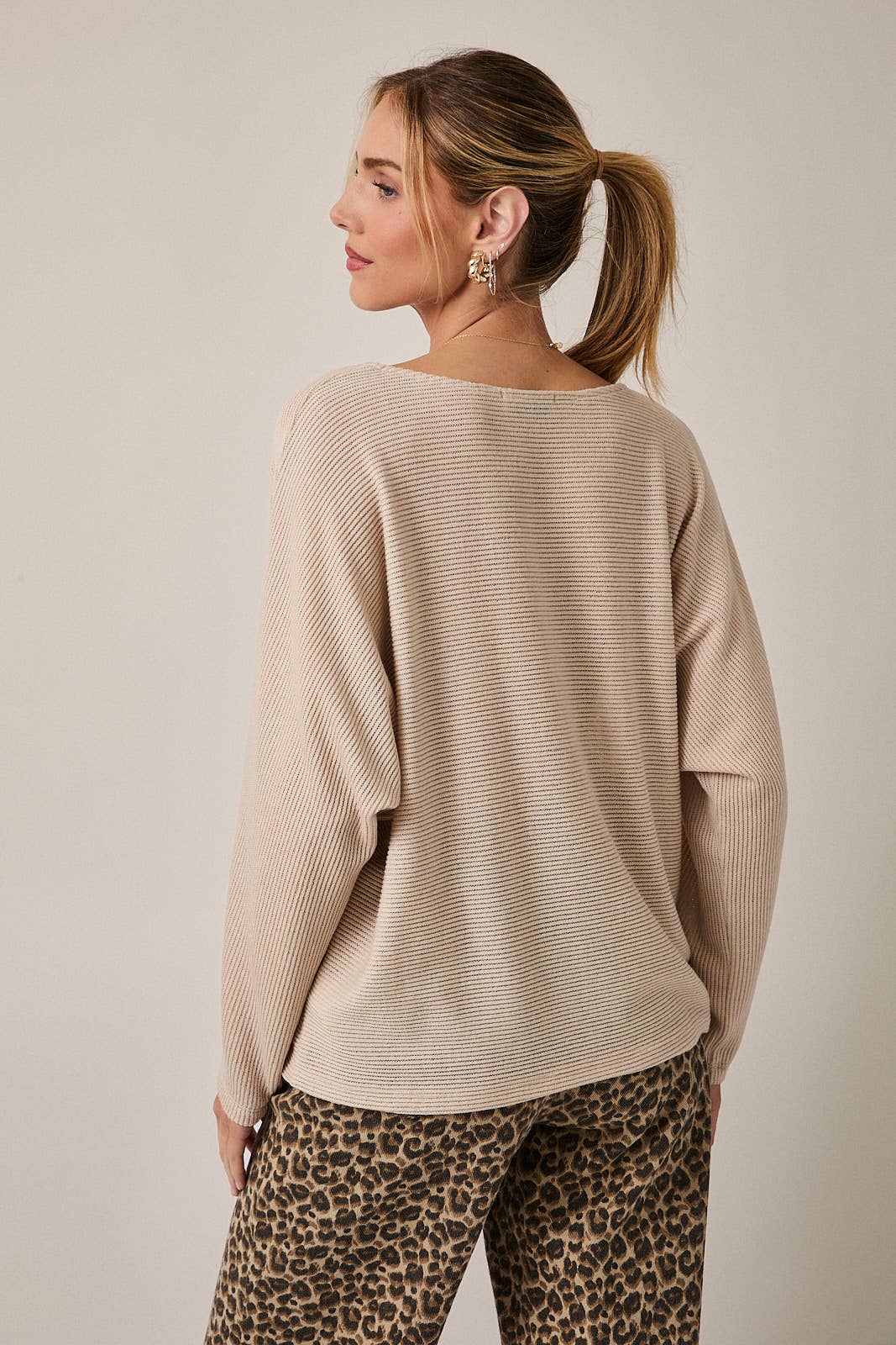 Fall Taupe Long Sleeve Top