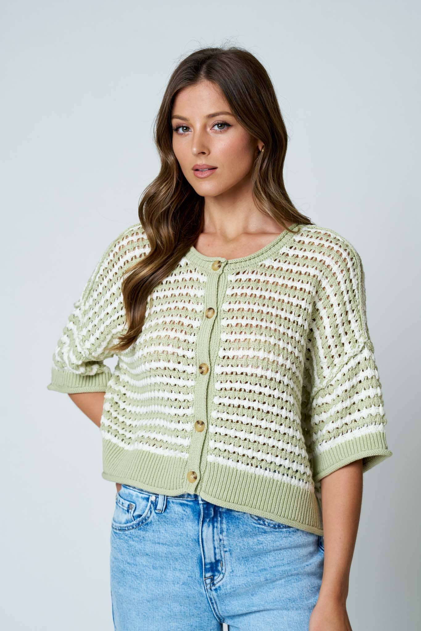 Sage Charm Cardigan Sweater