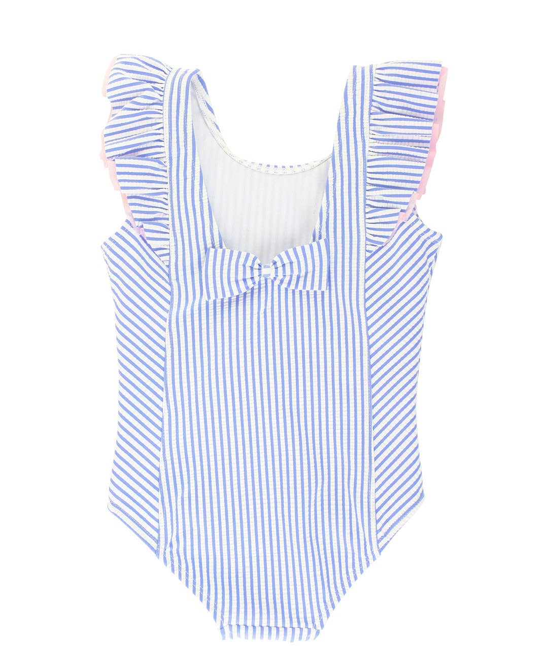 Periwinkle Blue Seersucker Waterfall One Piece: 4T