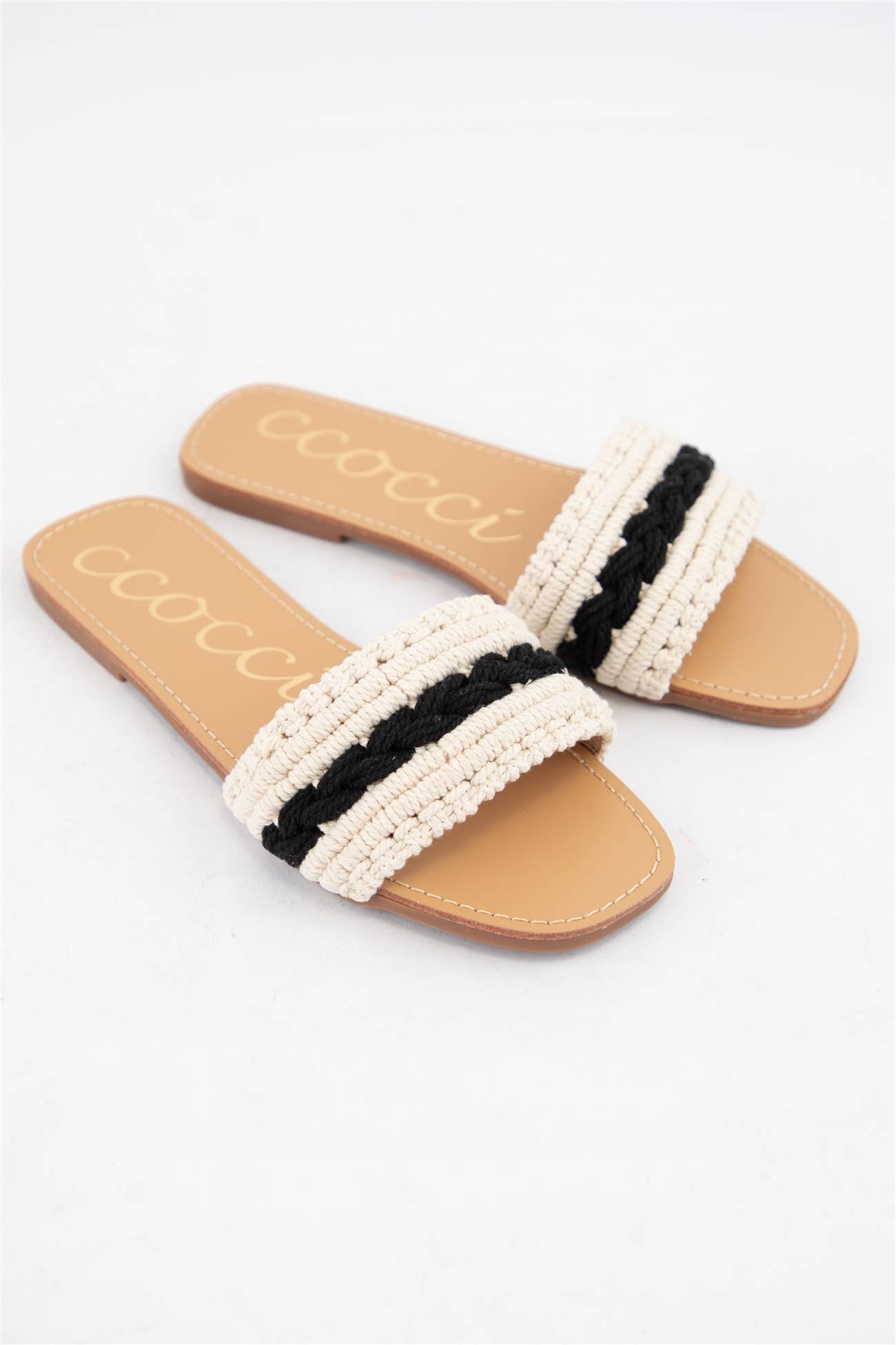 Black/Tan Braided Sandals