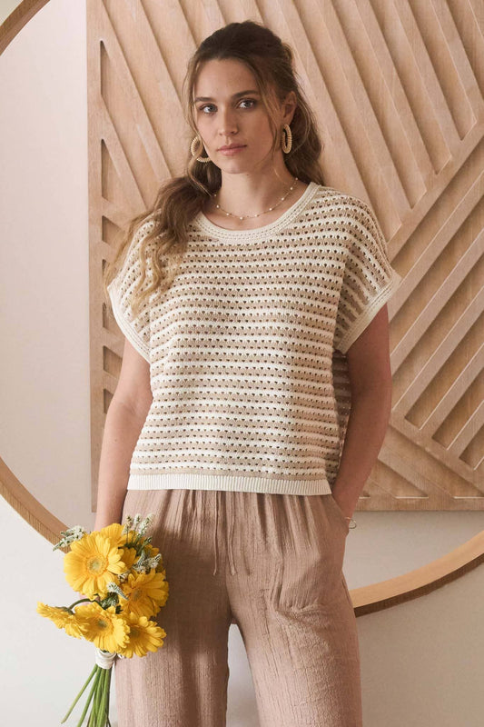 Khaki Stripe Harvest Sweater