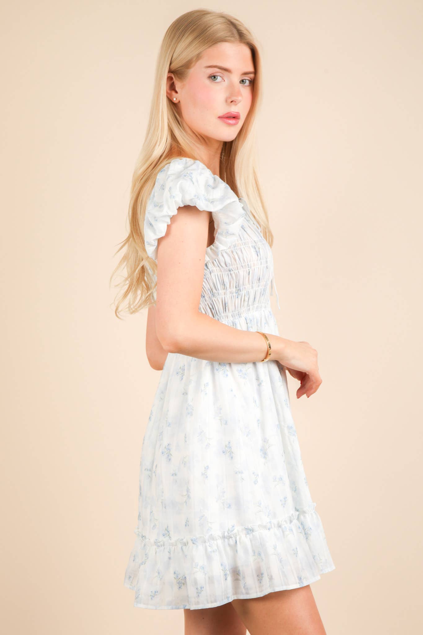 Blue Petal Mini Dress