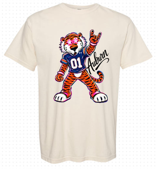Auburn Tiger Water Color T-shirt