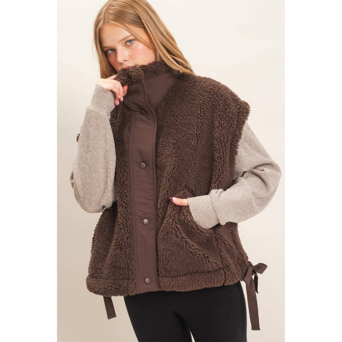 Brown Sherpa Vest