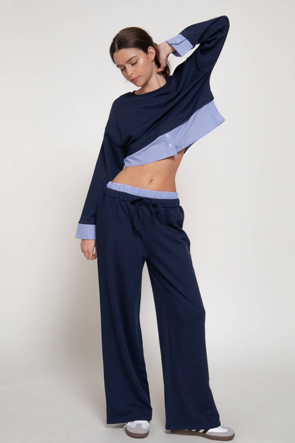 Navy Boxer Waist Sweatpants
