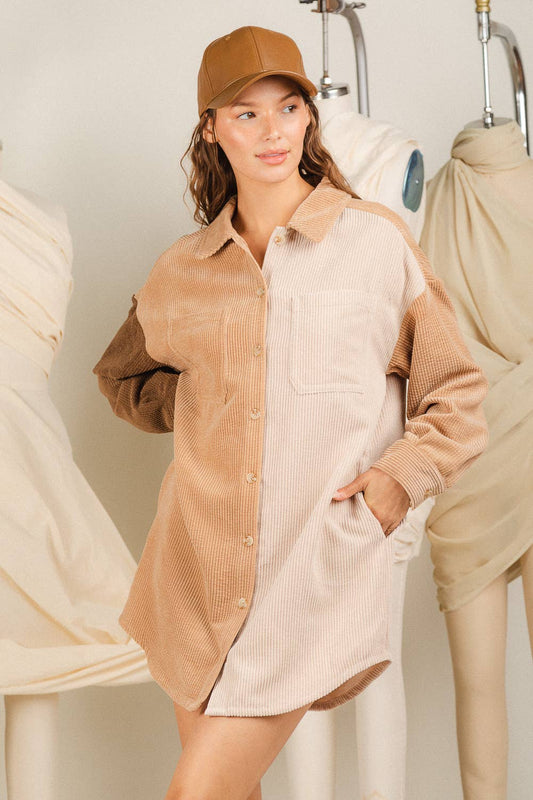 Classic Corduroy Mocha Dress