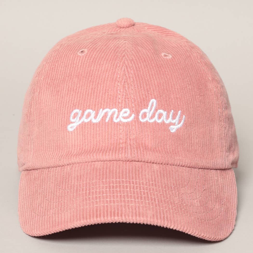 Game Day Embroidered Corduroy Cap: Black / ONE SIZE