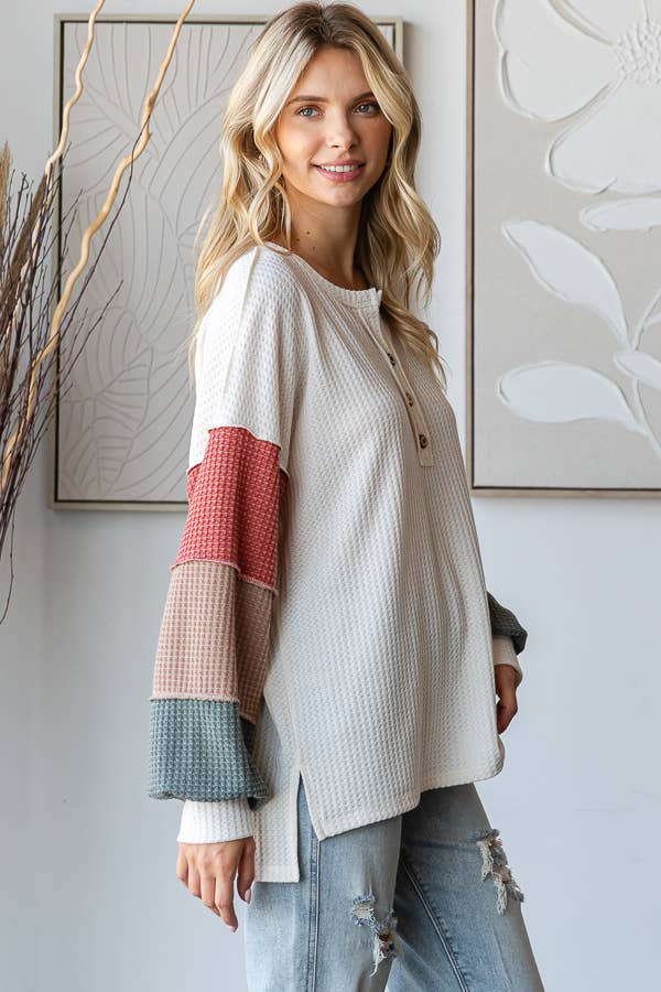 Amy's Cream Waffle Knit Top