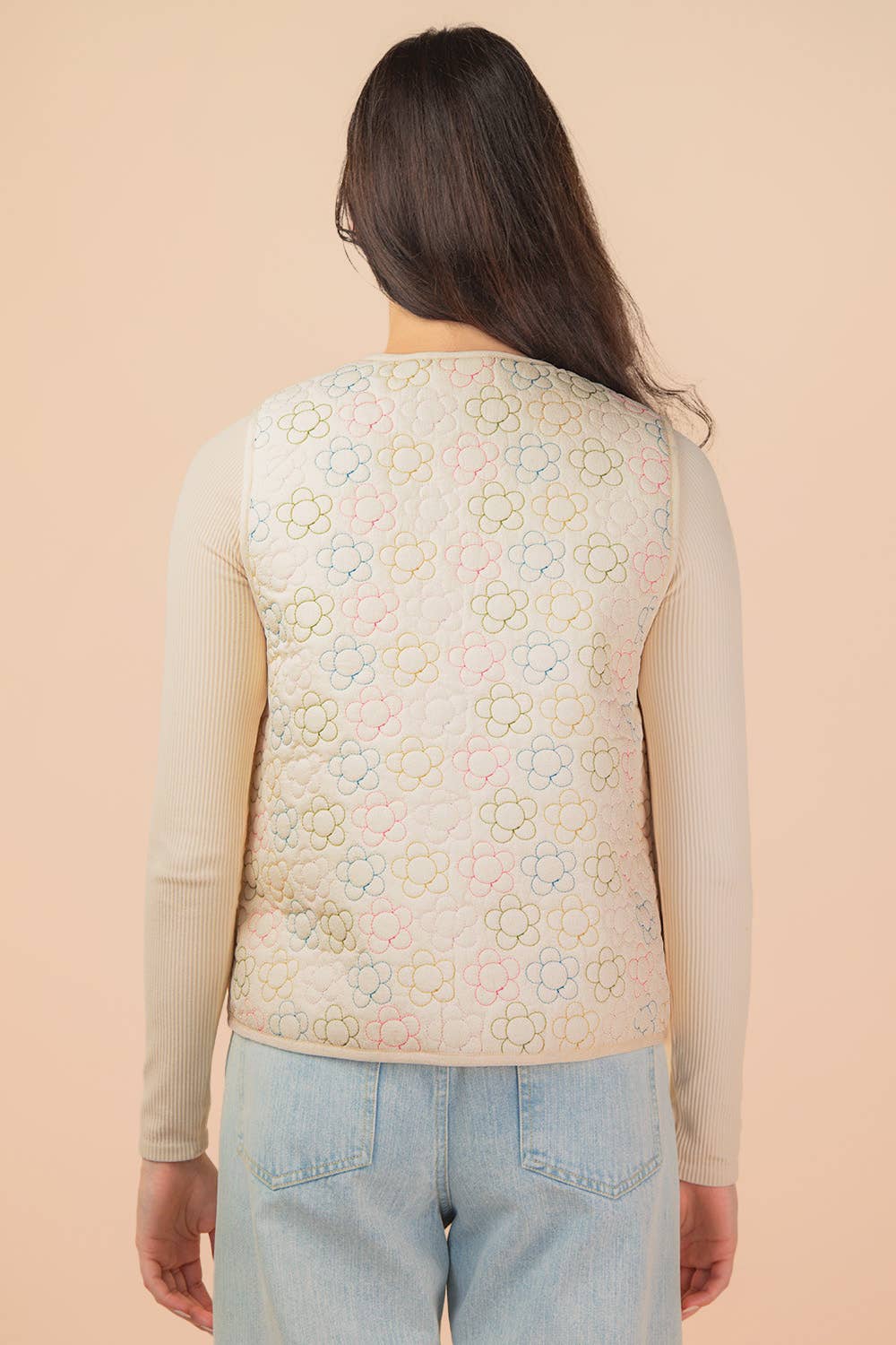 Daisy Cream Quilt Vest