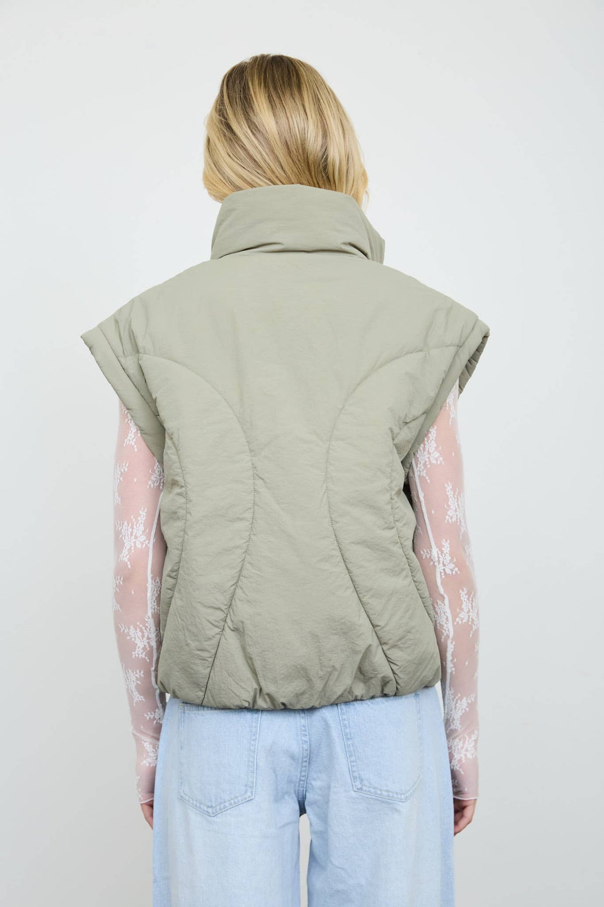 Olive Puffer Vest