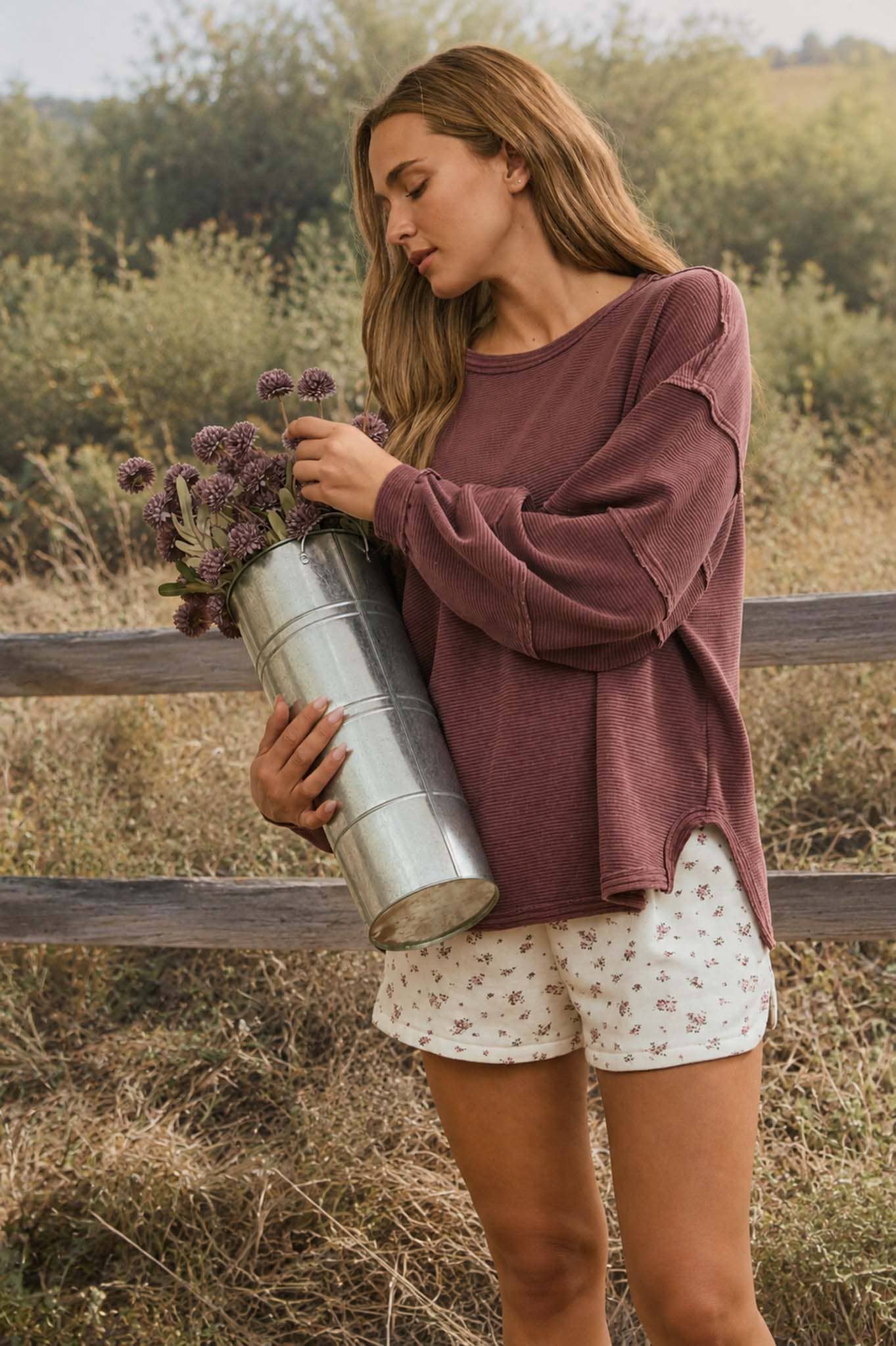Maroon Soft Knit Top