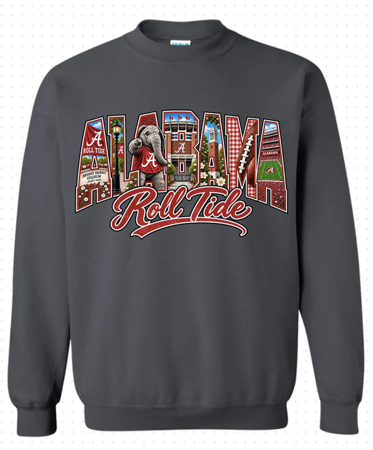 ALABAMA Roll Tide Images Crewneck