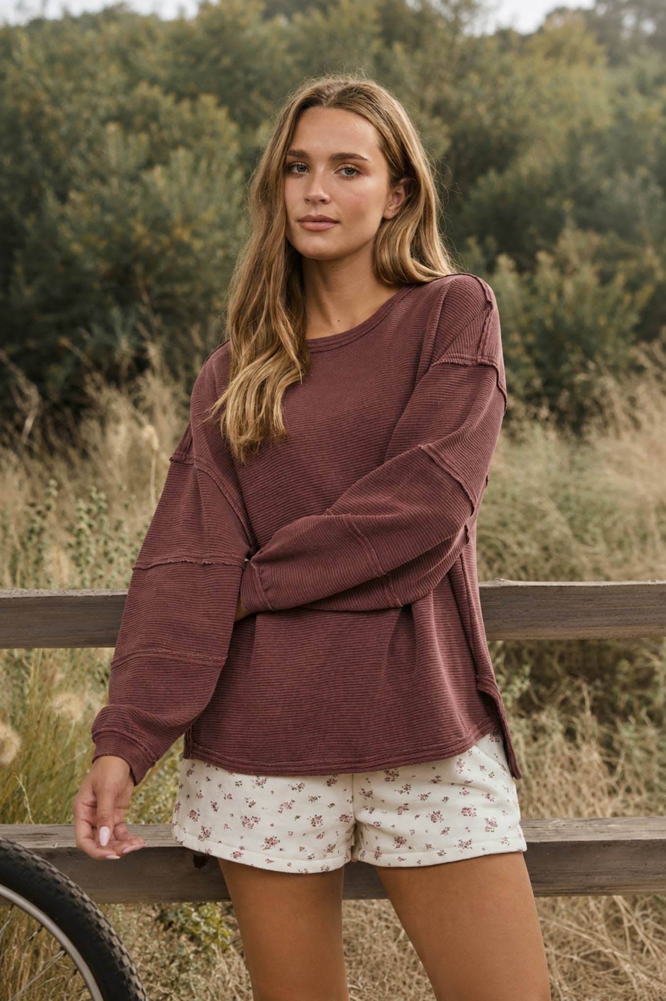 Maroon Soft Knit Top
