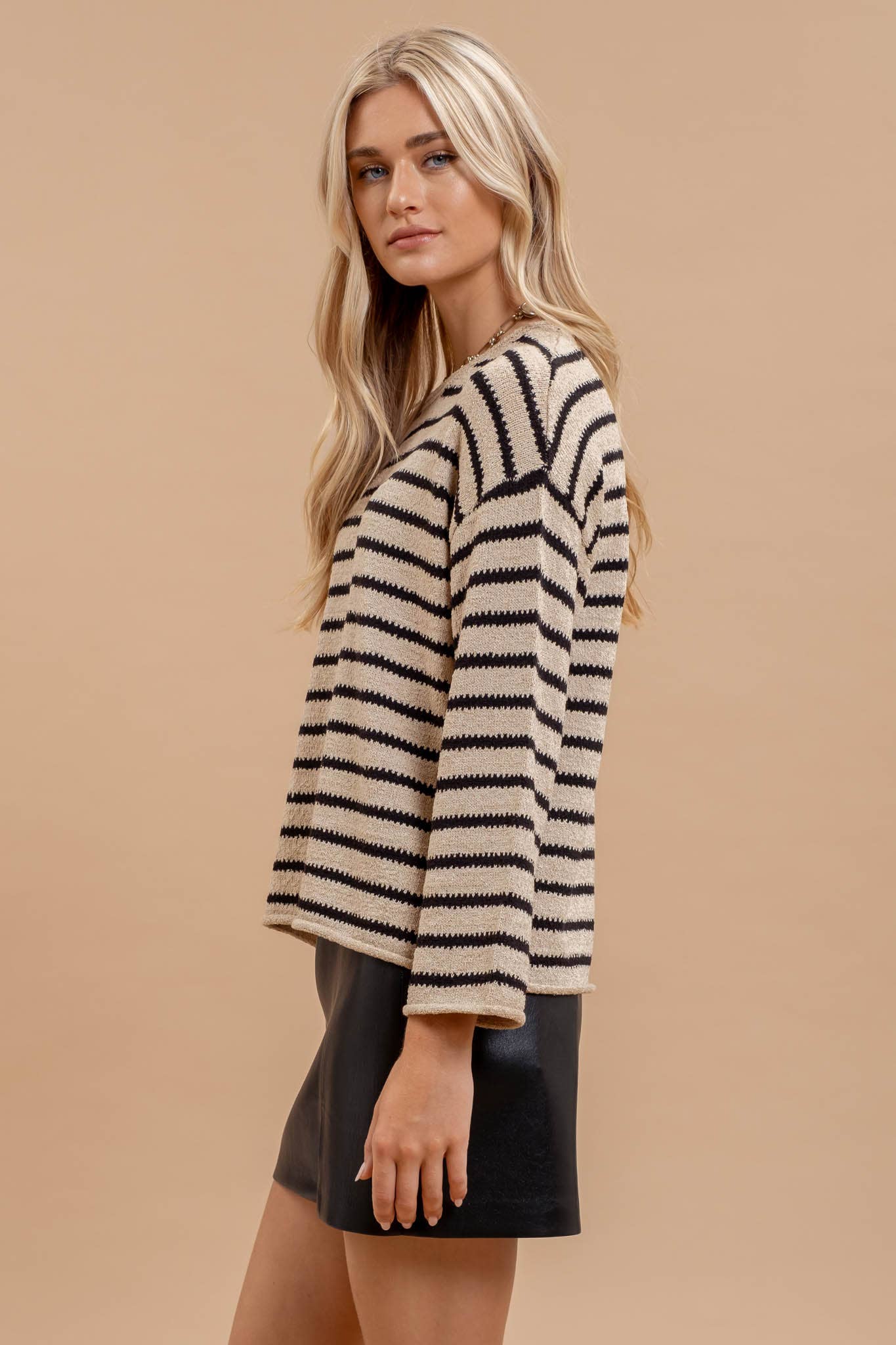 Taupe Mariner Striped Sweater