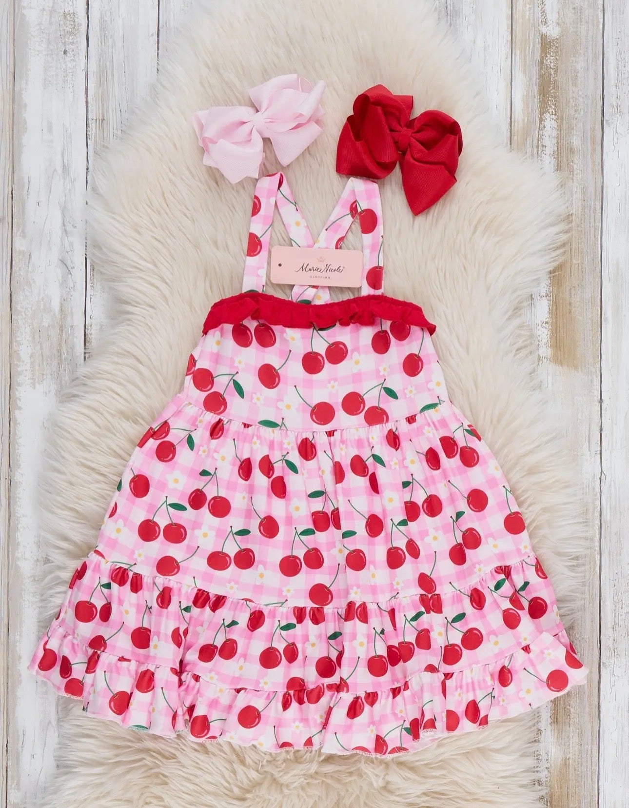 Cherry Berries Delight Ruffle Dress