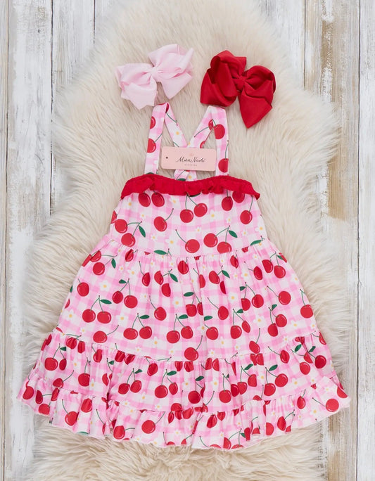 Cherry Berries Delight Ruffle Dress