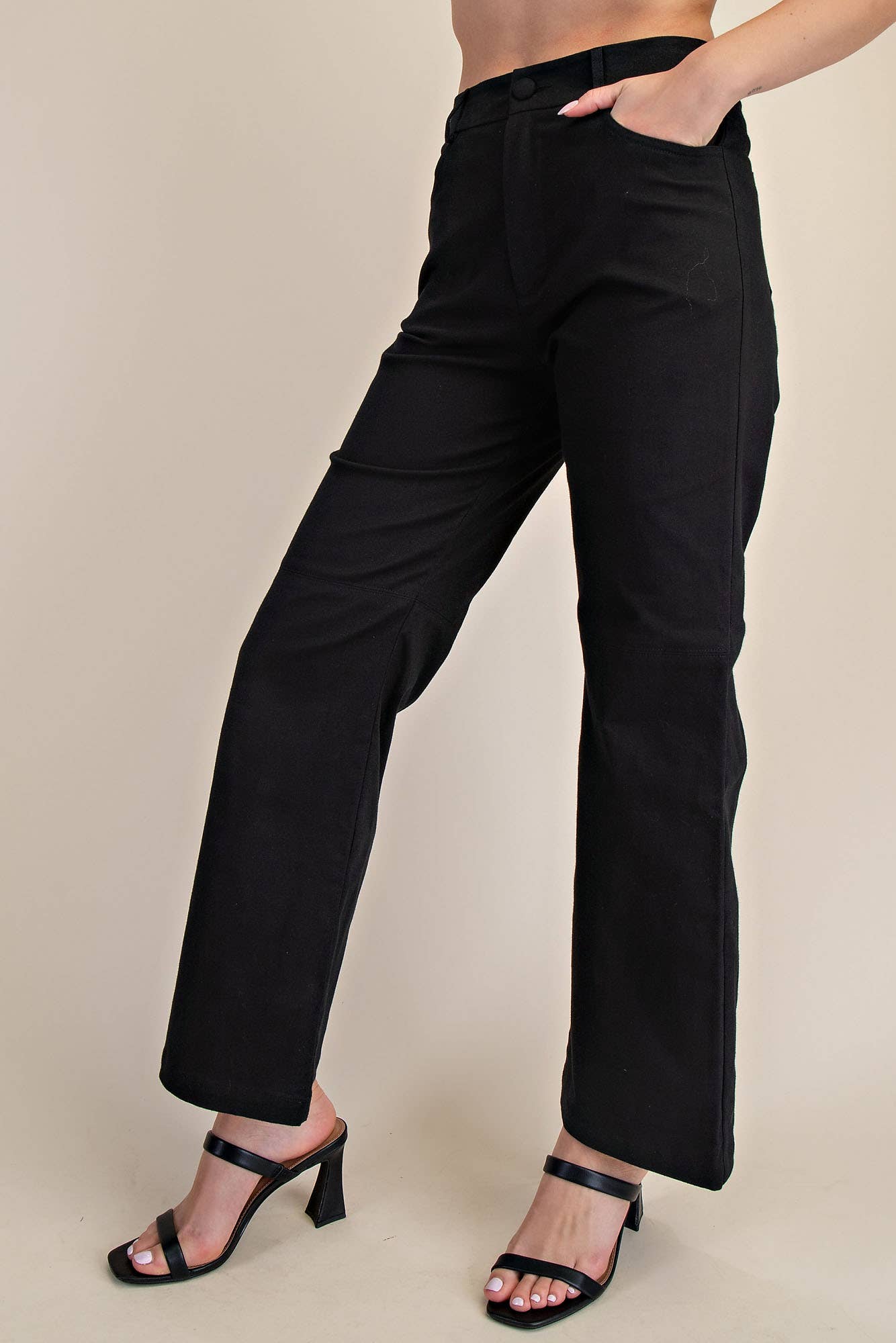 Black Newport Straight Leg Pants