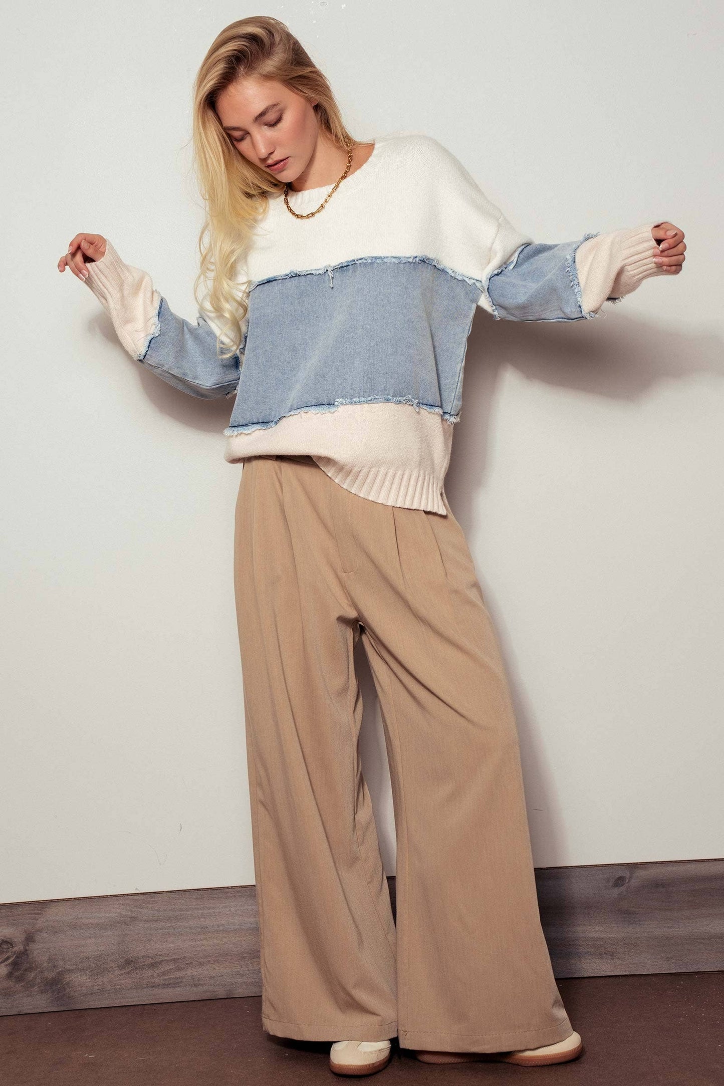 Denim Drift Sweater