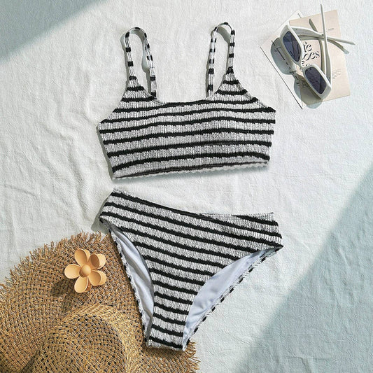 Saltwater Stripe Swimsuit: Black