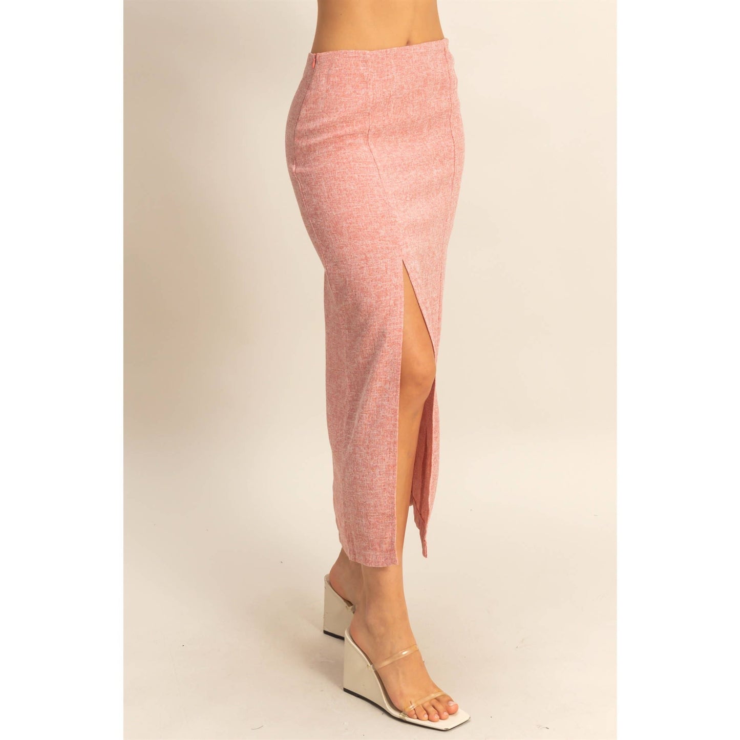 Sweetheart Side Slit Midi Skirt