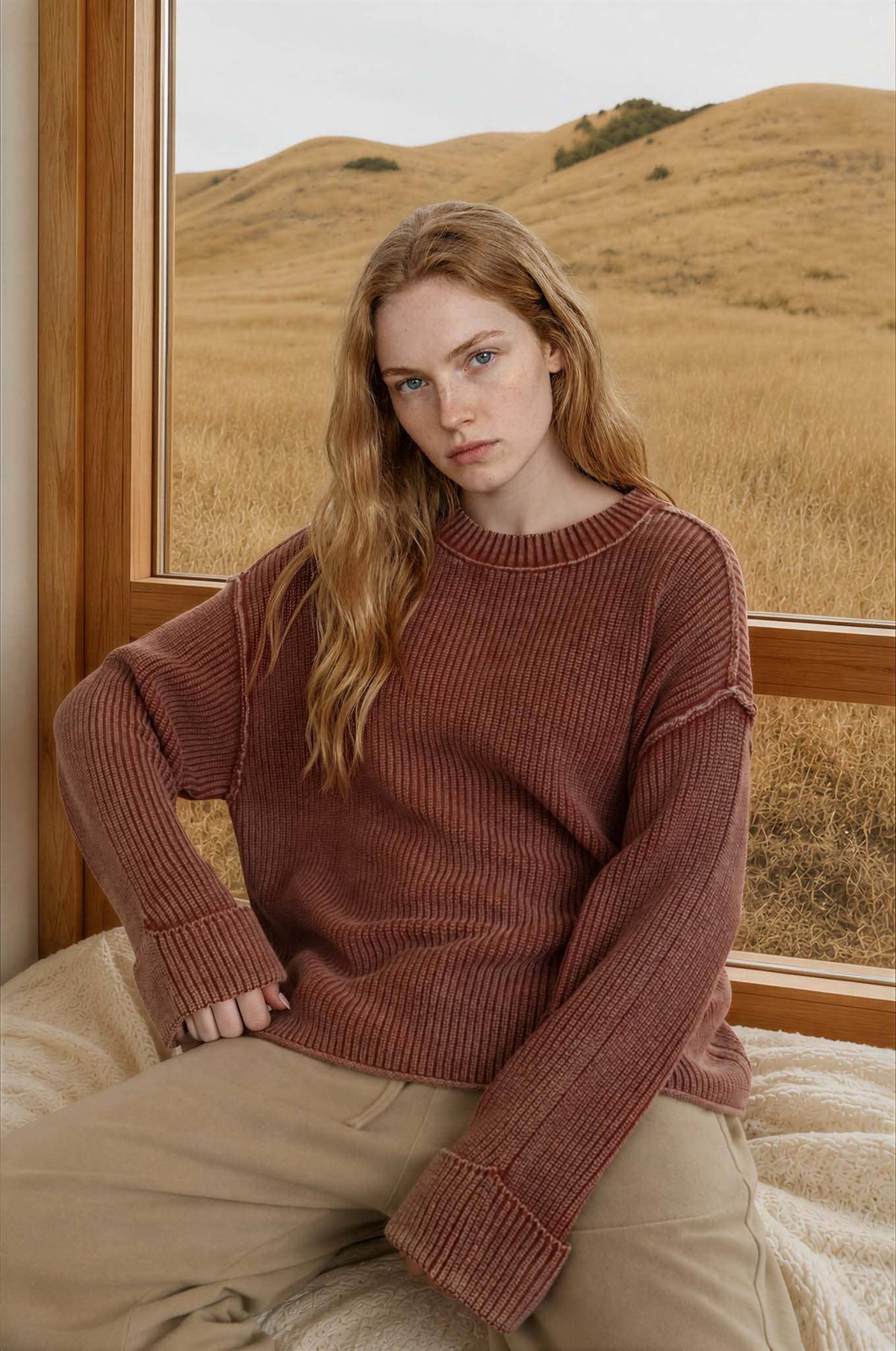 Terracotta Cuff Sleeve Sweater