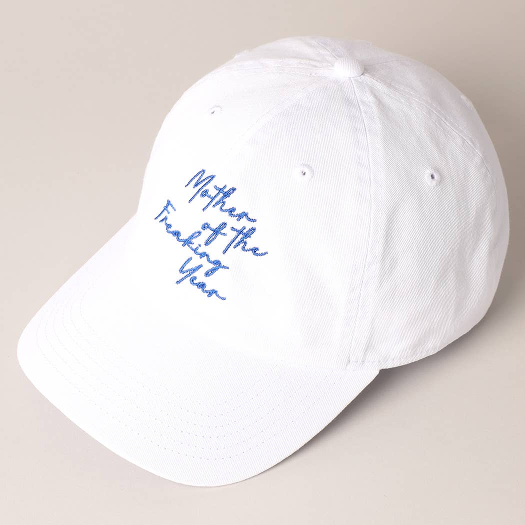 "Mother of the Freaking Year" Embroidery Baseball Cap: PUTTY / One Size