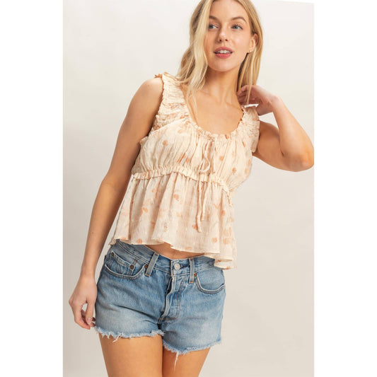 Peach Petal Ruffle Top