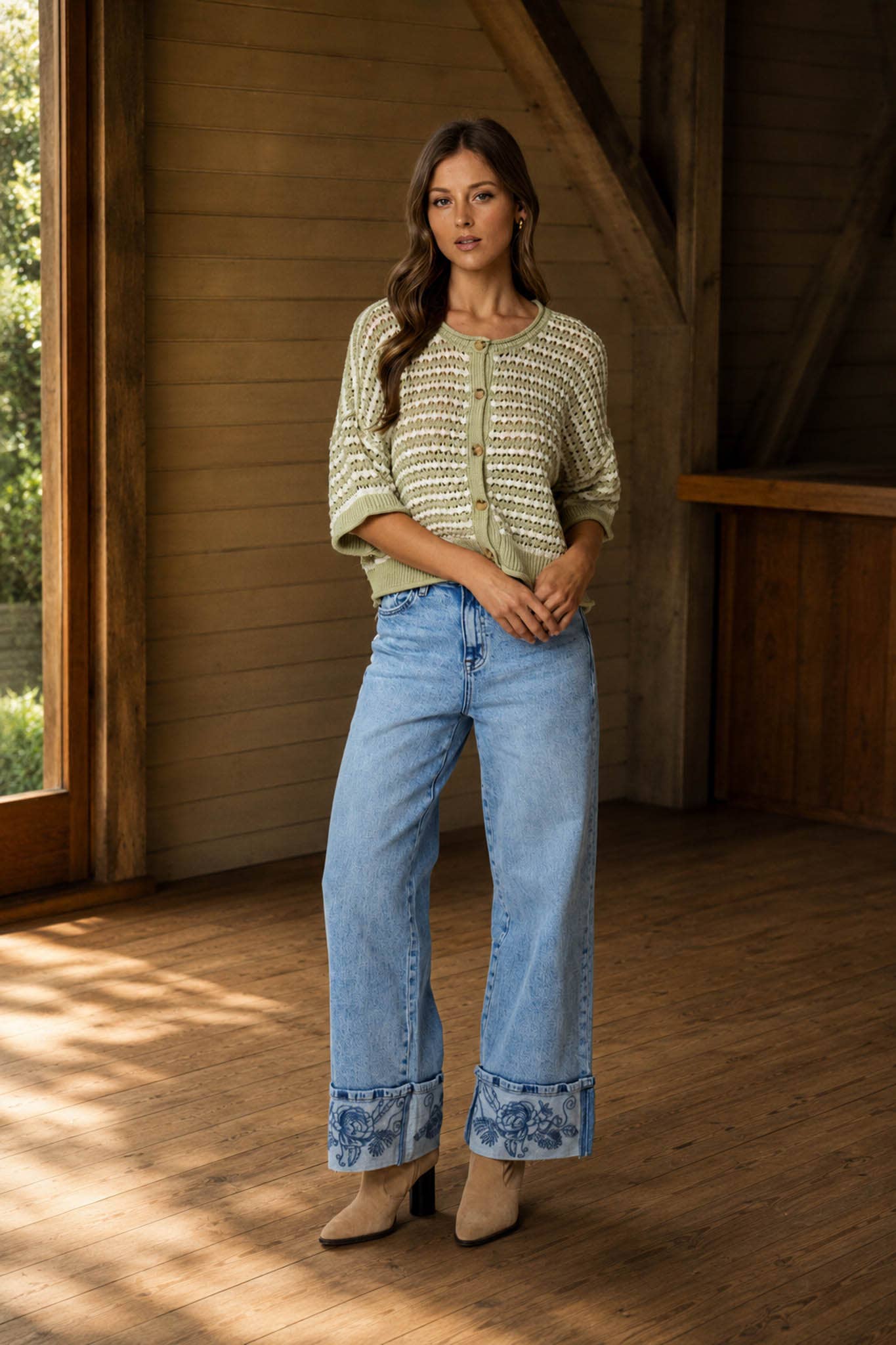 Sage Charm Cardigan Sweater