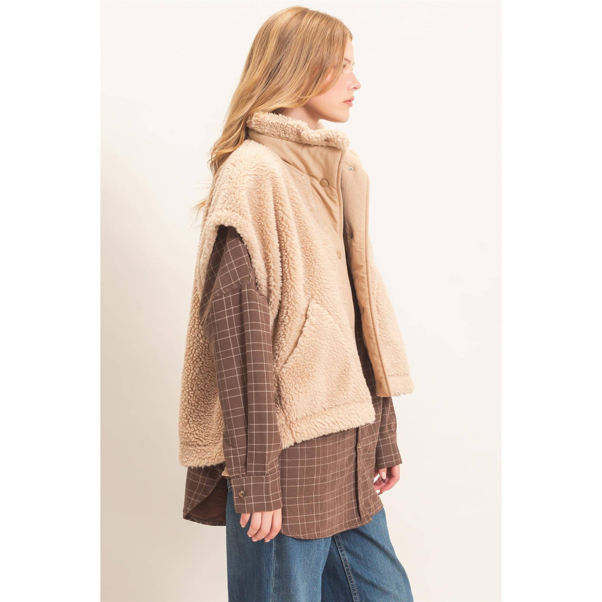 Beige Sherpa Vest