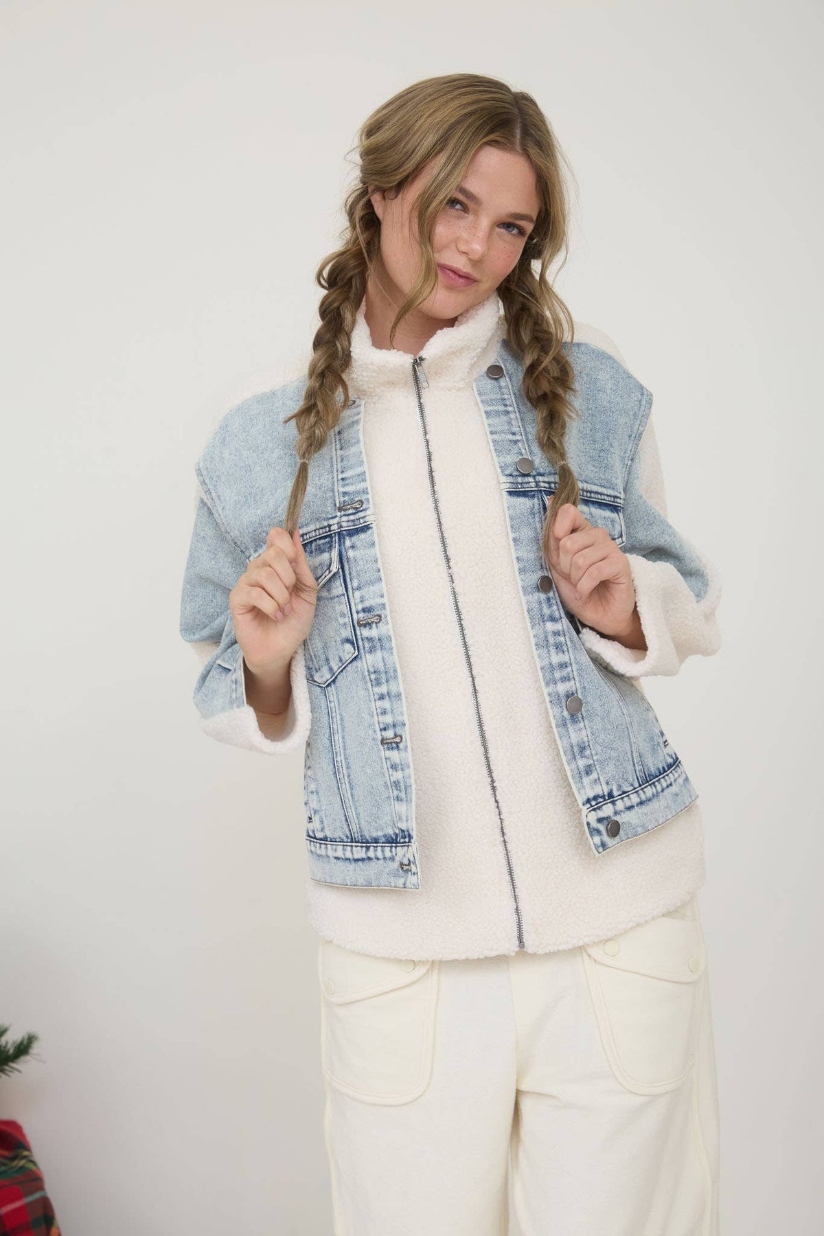 Frosted Teddy Denim Jacket