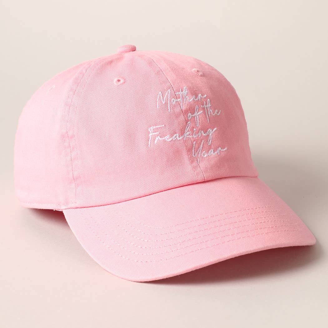 "Mother of the Freaking Year" Embroidery Baseball Cap: PUTTY / One Size