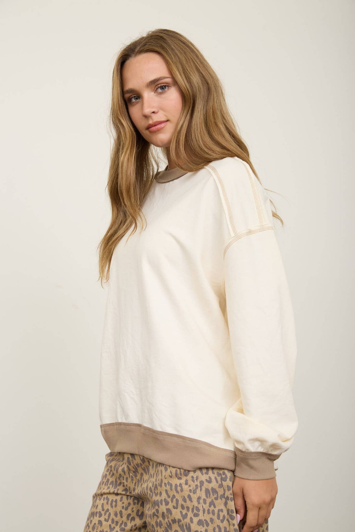 Cafe Cream Pullover Top